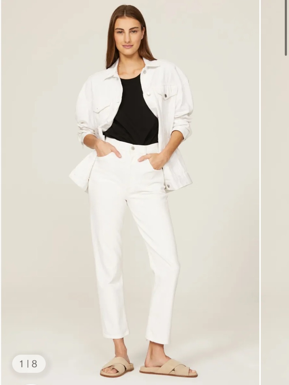 AGOLDE Riley Crop Jeans in White Womens 27